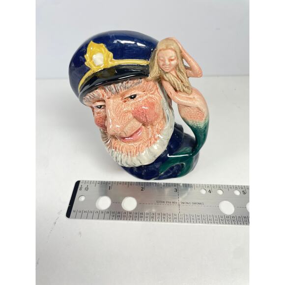 Vtg 1960 Royal Doulton Toby Mug Old Salt Captain Mermaid Jug England Decor - Picture 9 of 9